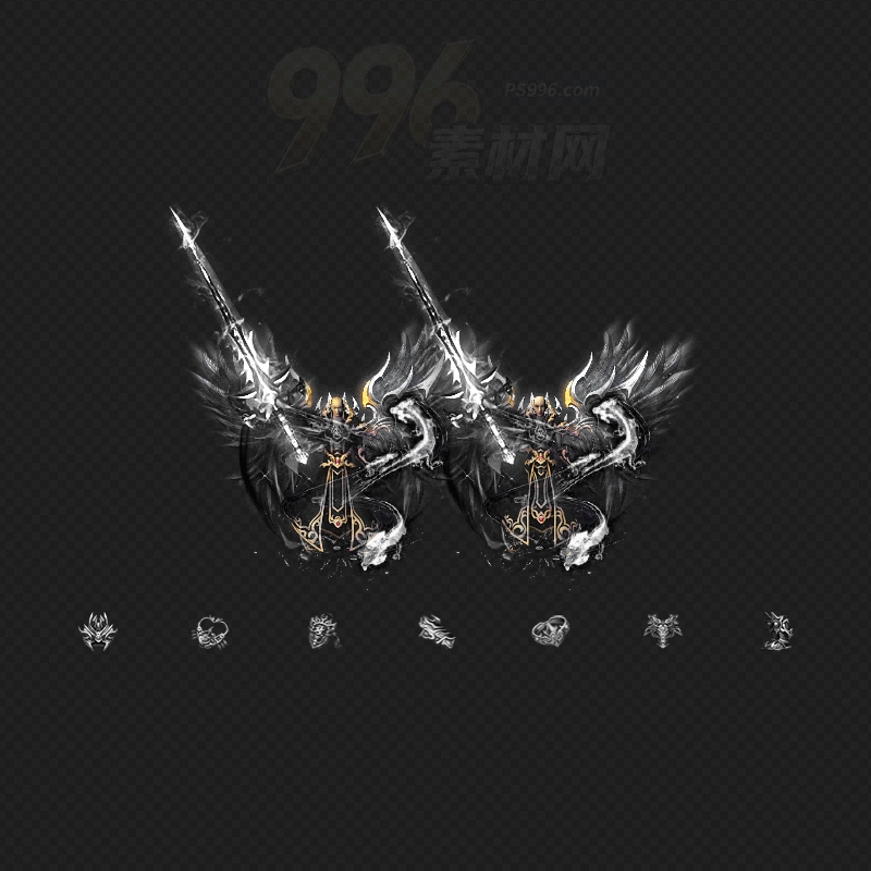 三盘火龙黑色战甲战袍+武器+首饰素材地面包裹序列齐全传奇素材202511123