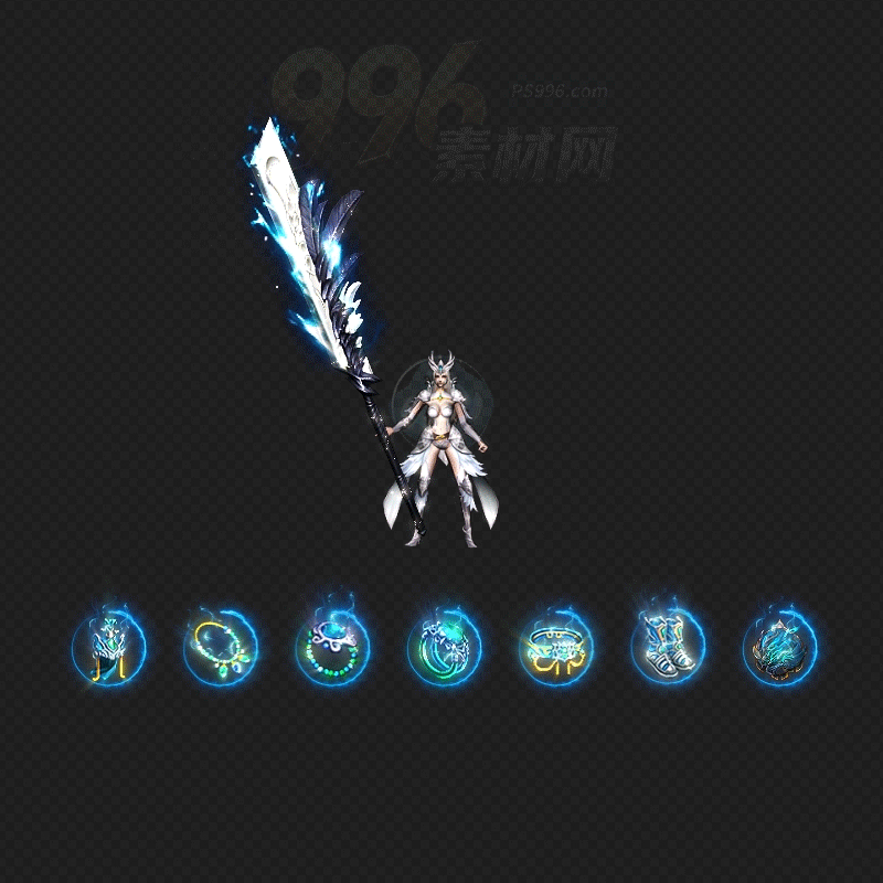 传奇单职业女剑甲素材时装剑甲带+首饰套装PNG内外地面包裹观齐全202511127